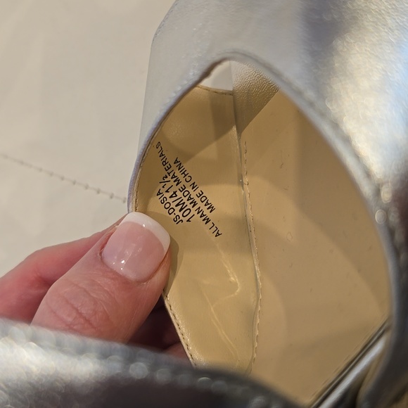 DOSIA Jessica Simpson Wegde Platform Espadrille High Heel Silver Rhinestone Shoe - Picture 8 of 8